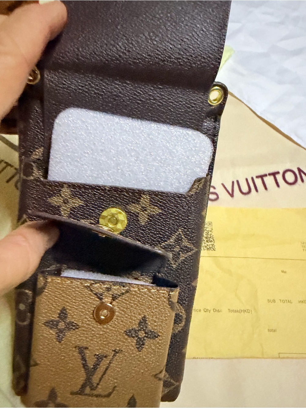 Monogram Canvas Crossbody Phone Bag in Brown - Picture 2 of 6